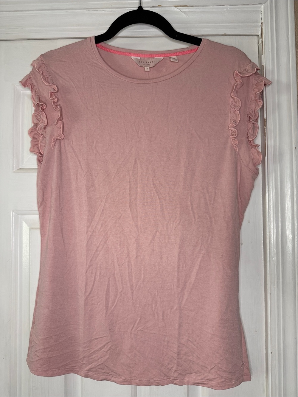 Ted Baker Pale Pink Ruffle Sleeve Tee